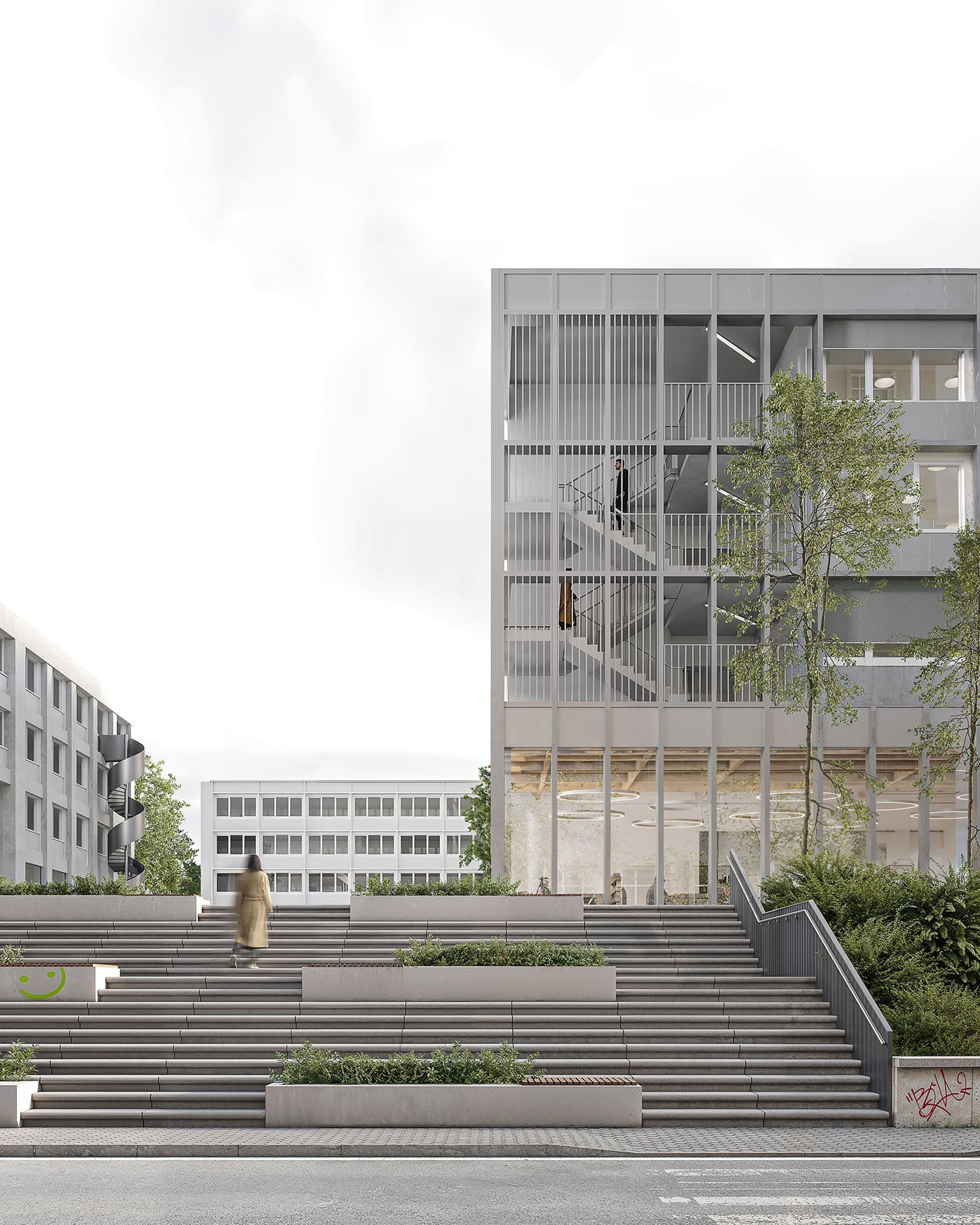 Exterior-Visualisierung in 3D von Strawberry Studio – Entwurf für einen Universitätswettbewerb in fotorealistischer Darstellung